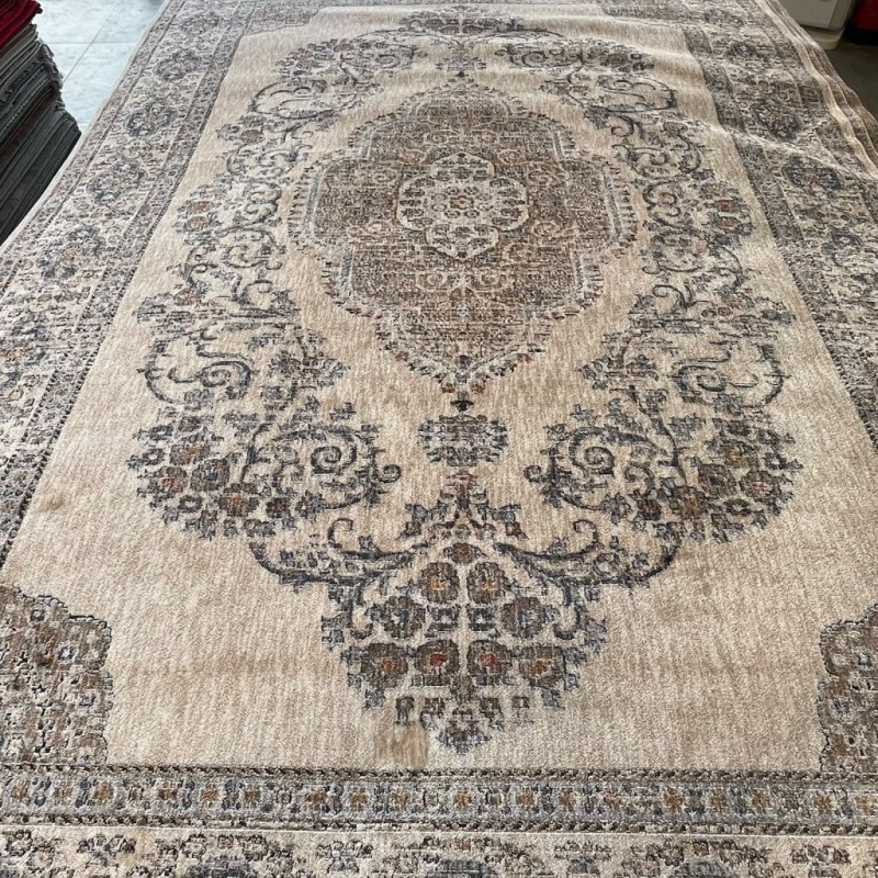 سجاد بوهيمي تركي امبيرا KC05A بيج مولتي روز مقاس 50*80
