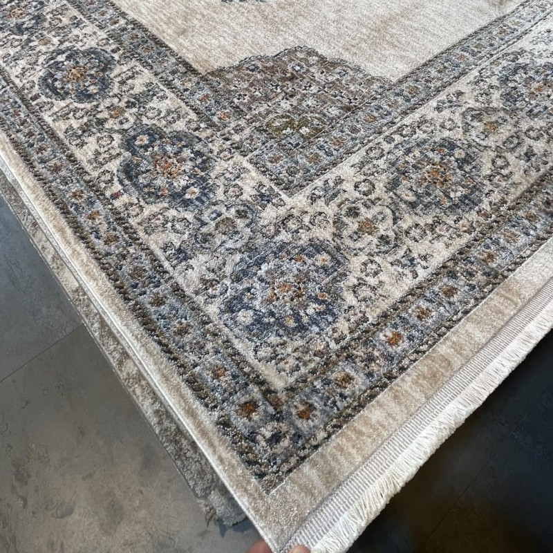 سجاد بوهيمي تركي امبيرا KC05A بيج مولتي روز مقاس 50*80
