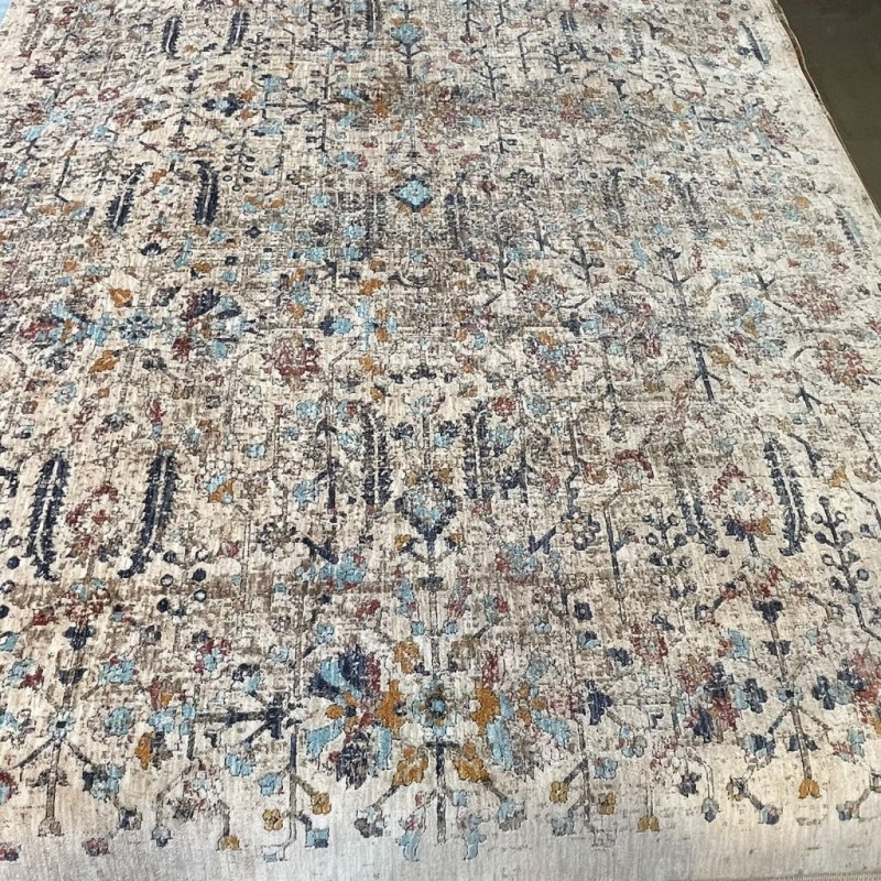 سجاد بوهيمي تركي امبيرا KP73A كريم سماوي غامق مقاس 250*350