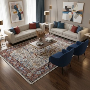 سجاد بوهيمي تركي امبيرا KP77A كريم احمر مقاس 300*400