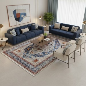 سجاد بوهيمي تركي امبيرا KP81B كريم سماوي غامق مقاس 50*80