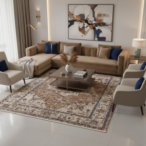 سجاد بوهيمي تركي امبيرا K086G بيج غامق مقاس 50*80