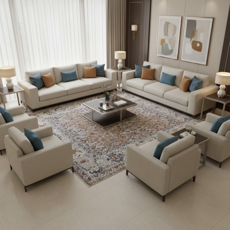 سجاد بوهيمي تركي امبيرا KP94C بيج غامق مقاس 300*400