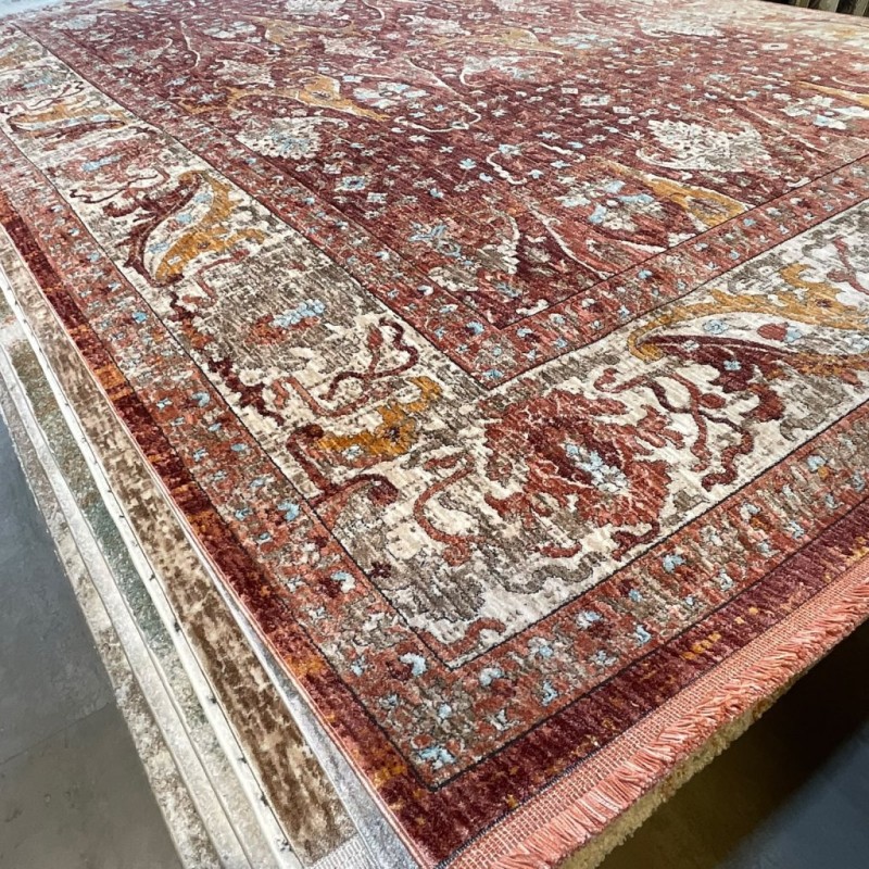 سجاد بوهيمي تركي امبيرا KP94D احمر كريم مقاس 200*300