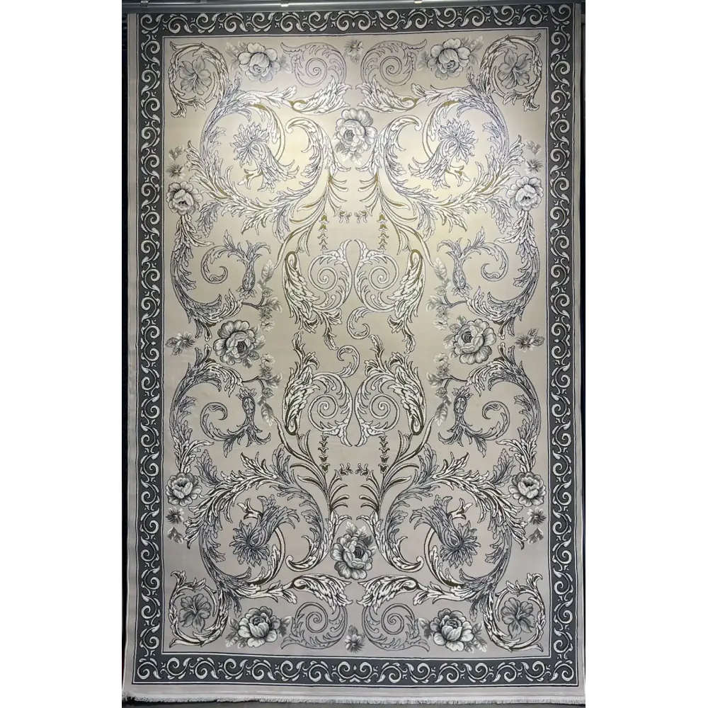 سجاد تركي جود نقش فرنسي 42001A رصاصي فاتح دائري مقاس 150*150