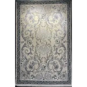 سجاد تركي جود نقش فرنسي 42001A رصاصي فاتح دائري مقاس 150*150