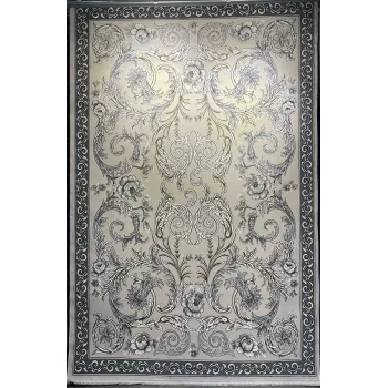 سجاد تركي جود نقش فرنسي 42001A رصاصي فاتح دائري مقاس 150*150