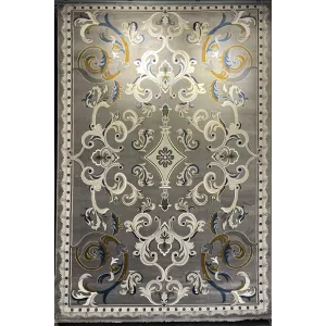 سجاد تركي جود نقش فرنسي 39207A رصاصي دائري مقاس 150*150