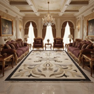 سجاد المصممين لارا تركي 42762A كريم اسود مقاس 250*350