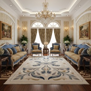 سجاد المصممين لارا تركي 42762A كريم سماوي مقاس 80*150
