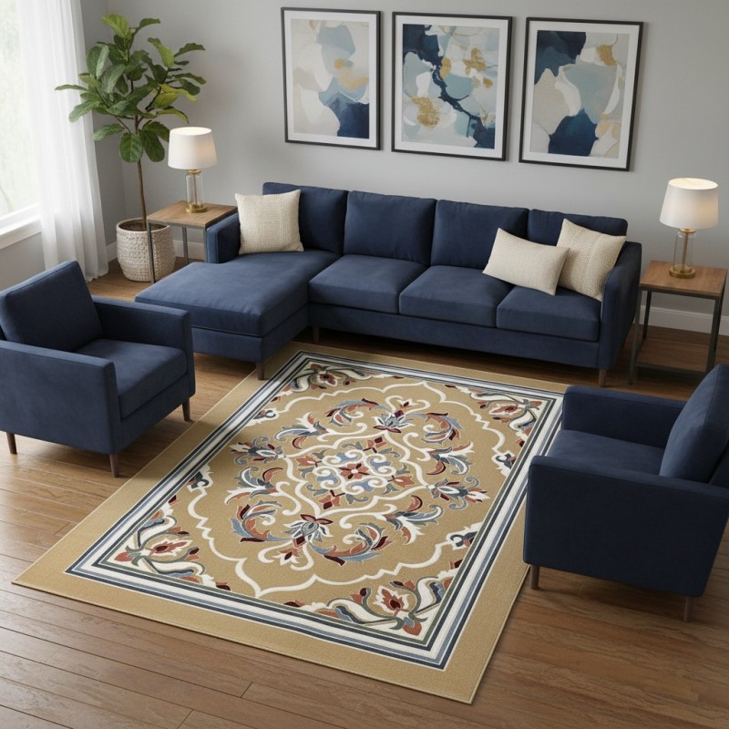 سجاد المصممين مايسترو تركي OL427A بيج غامق مقاس 200*300