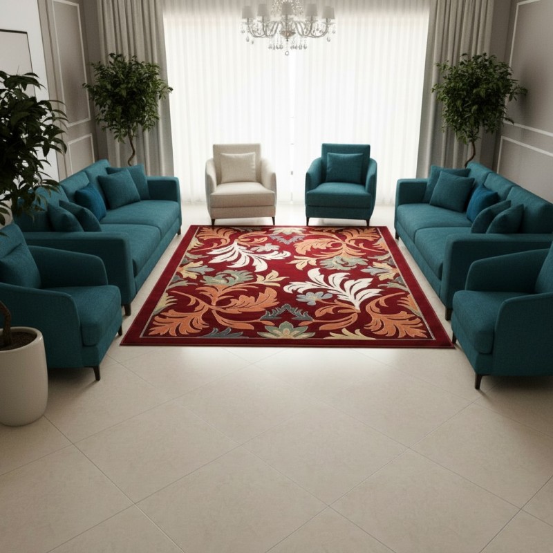سجاد المصممين مايسترو تركي OL430A وردي عنابي مقاس 250*350