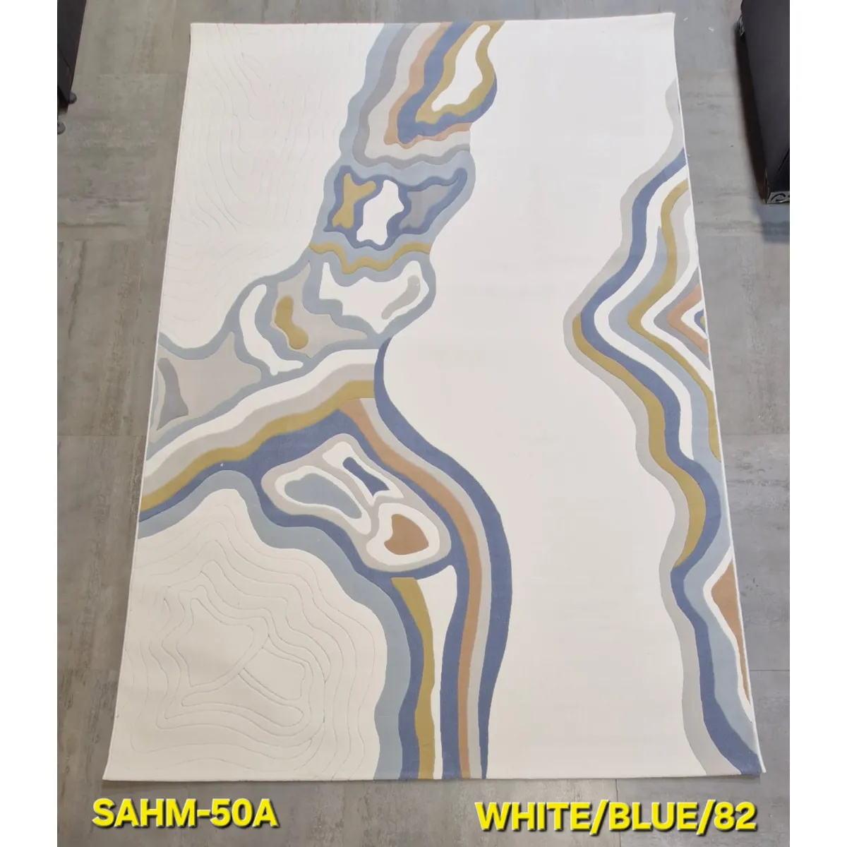 سجاد تركي سهم F0750A ابيض سماوي مقاس 100*300