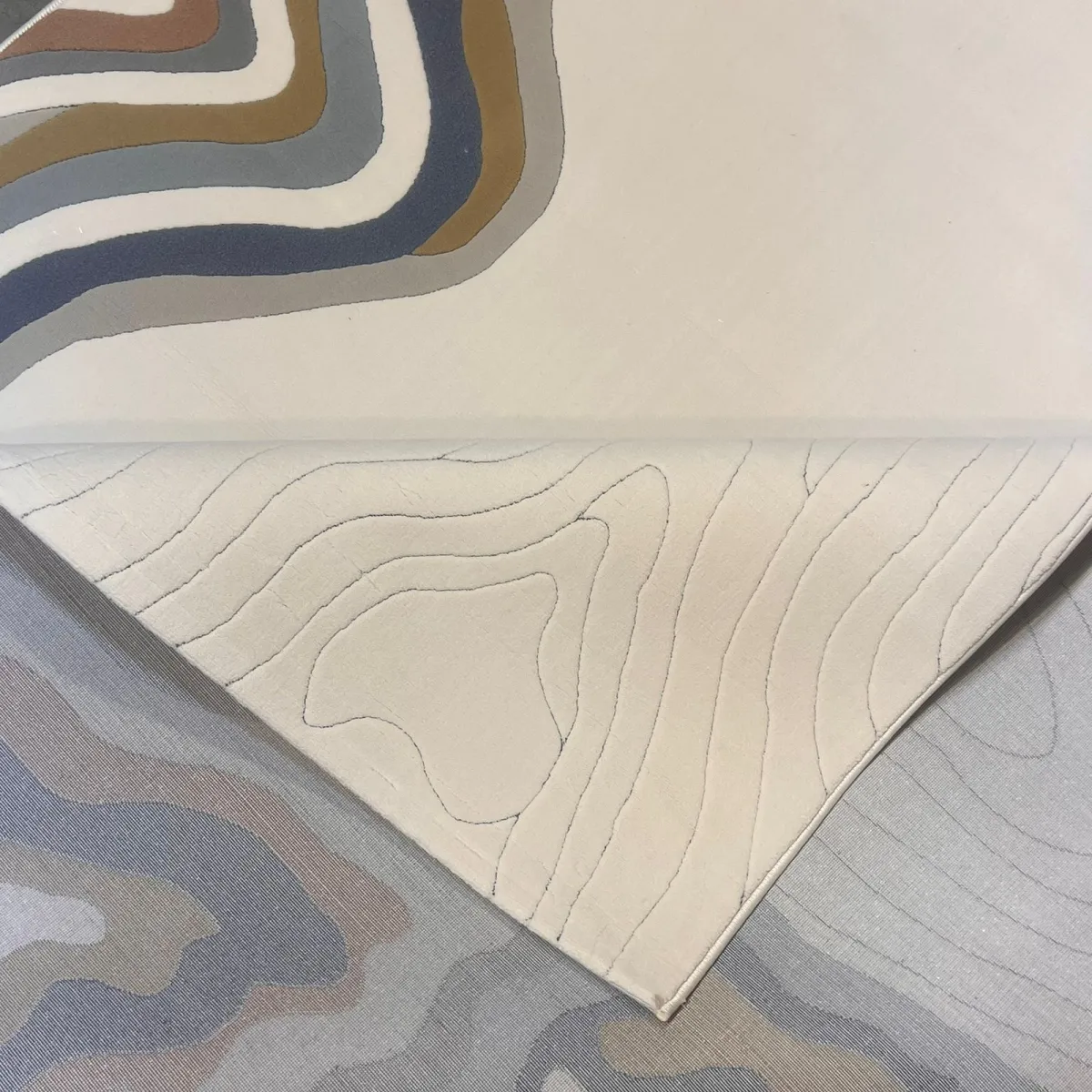سجاد تركي سهم F0750A ابيض سماوي مقاس 100*300