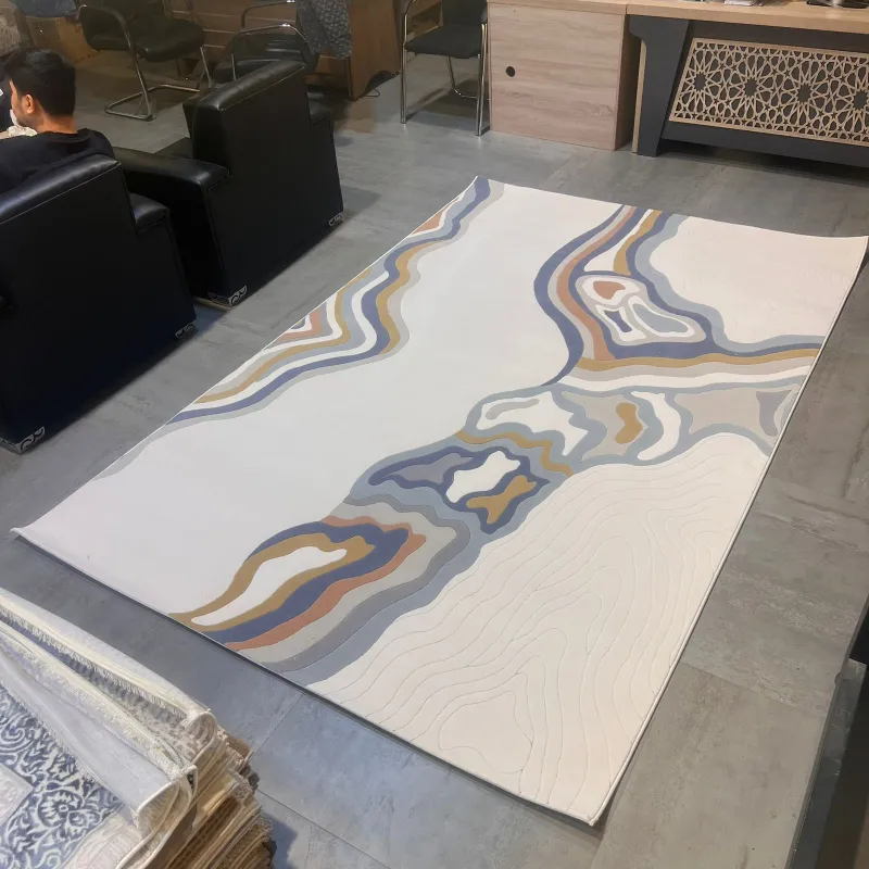 سجاد تركي سهم F0750A ابيض سماوي مقاس 300*400