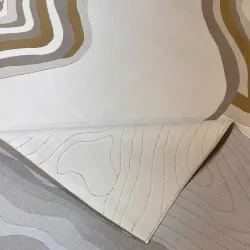 سجاد تركي سهم F0750A ابيض ذهبي مقاس 80*150