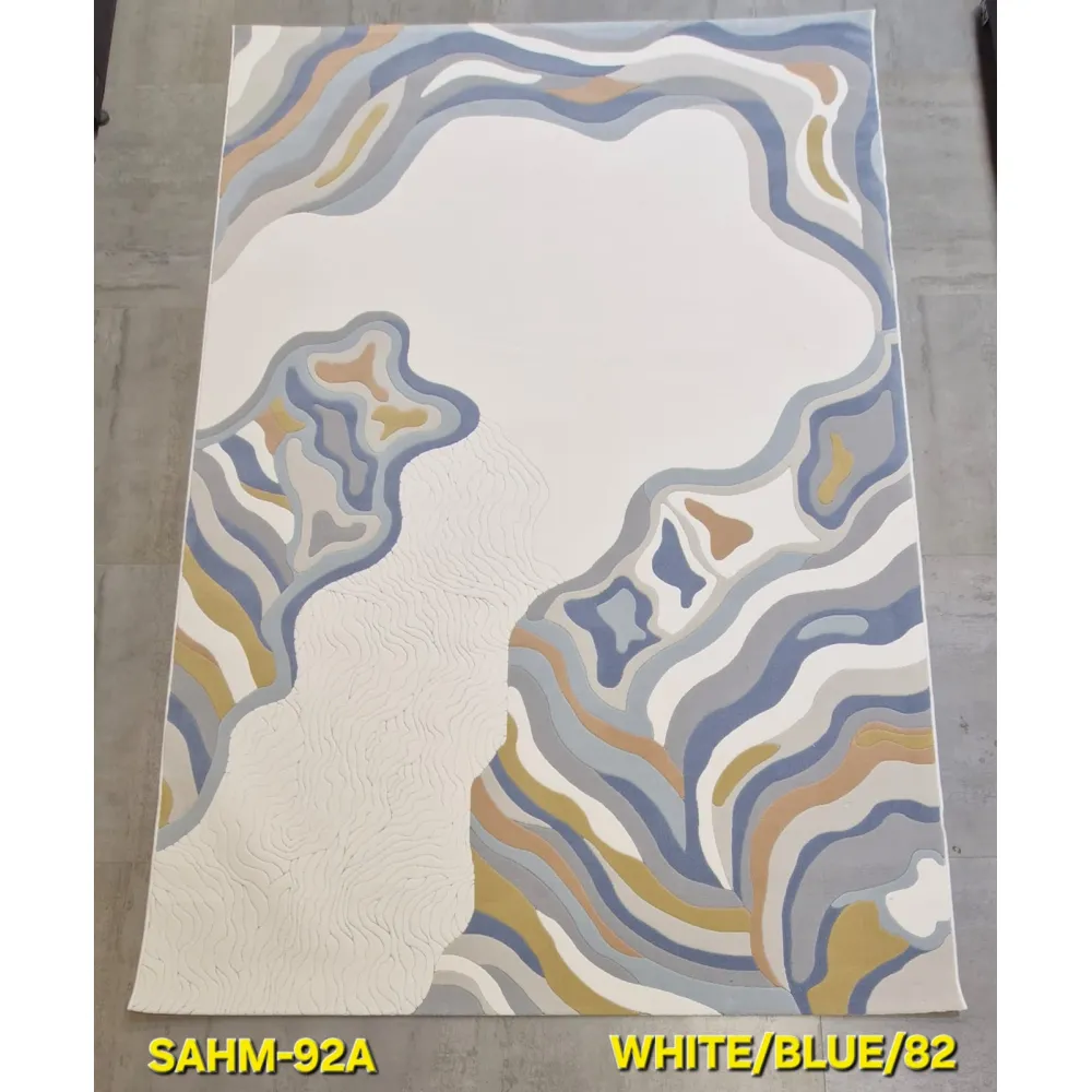 سجاد تركي سهم 0C992A ابيض سماوي مقاس 400*600