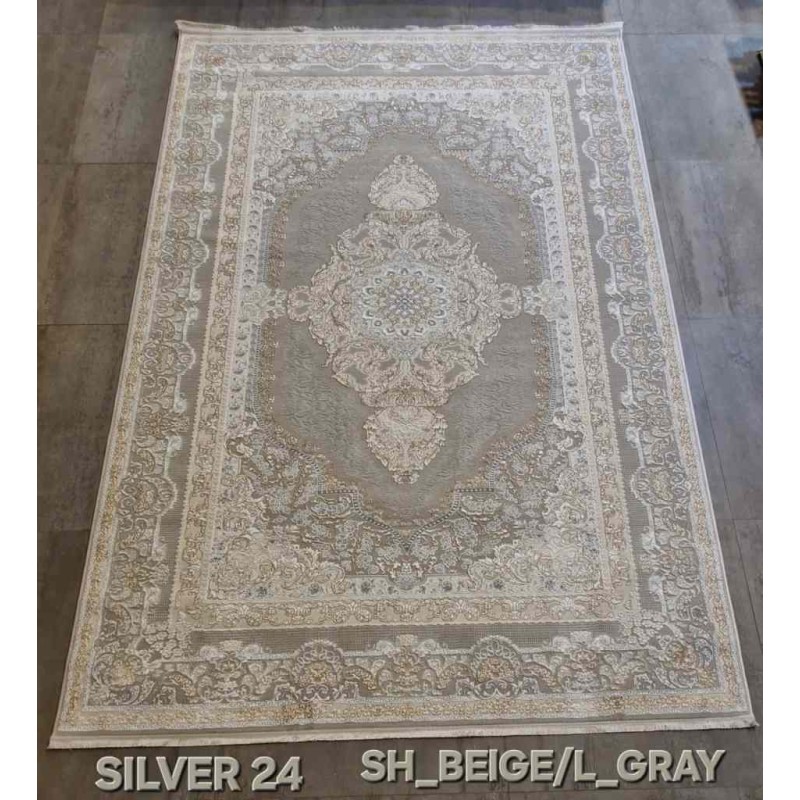 سجاد تركي سيلفر 24 بيج رصاصي فاتح مقاس 400*600