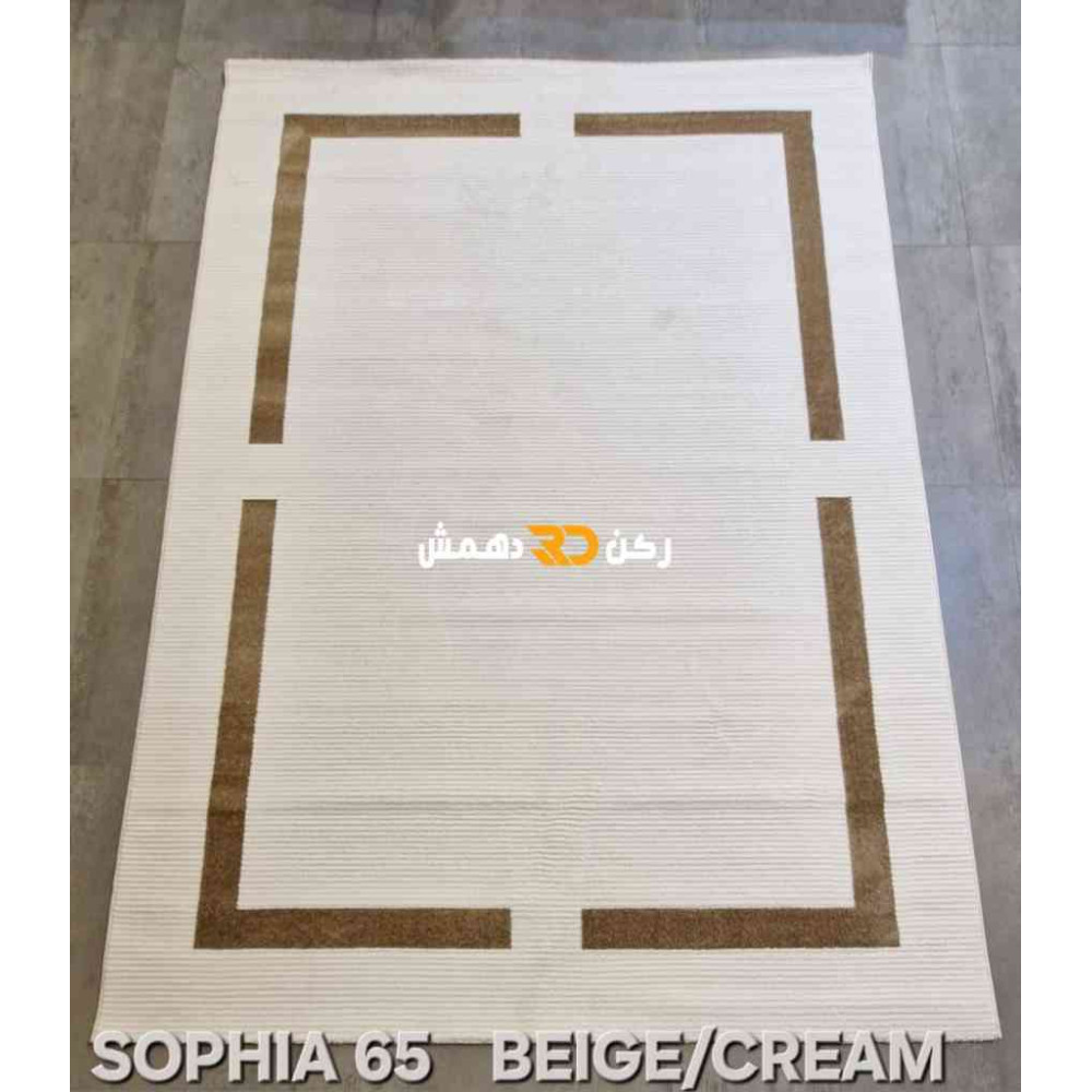 سجاد تركي اطار برواز صوفيا 65 كريم بيج غامق مقاس 400*500