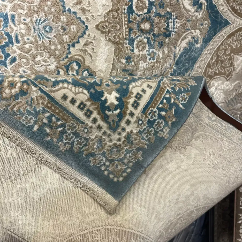 سجاد فيرونا تركي كلاسيك N485A سماوي دائري مقاس 200*200
