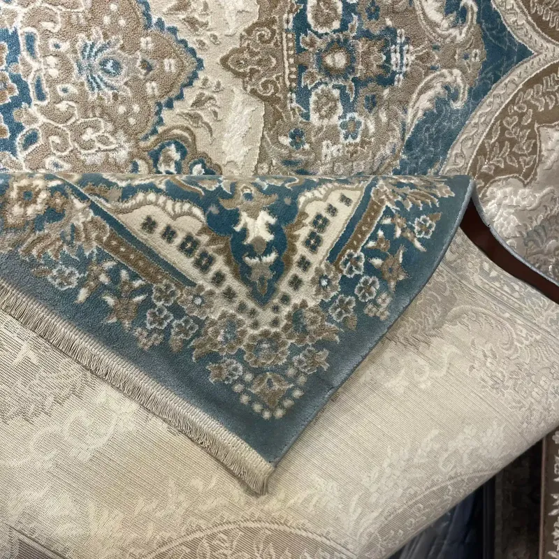 سجاد فيرونا تركي كلاسيك N485A سماوي دائري مقاس 200*200