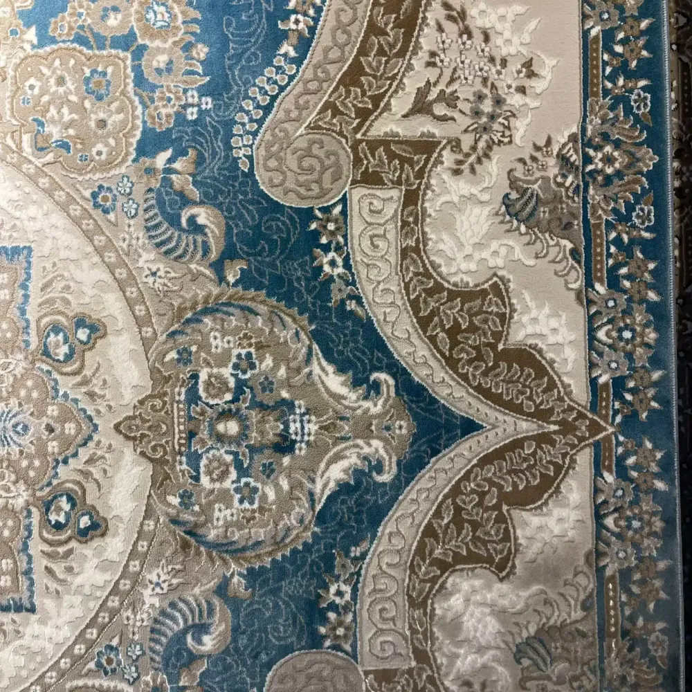 سجاد فيرونا تركي كلاسيك N485A سماوي دائري مقاس 200*200