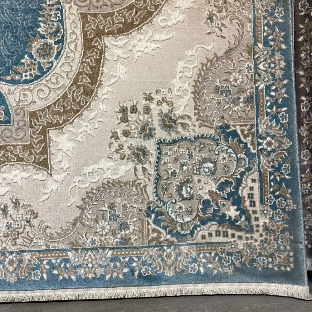 سجاد فيرونا تركي كلاسيك N485A سماوي دائري مقاس 200*200