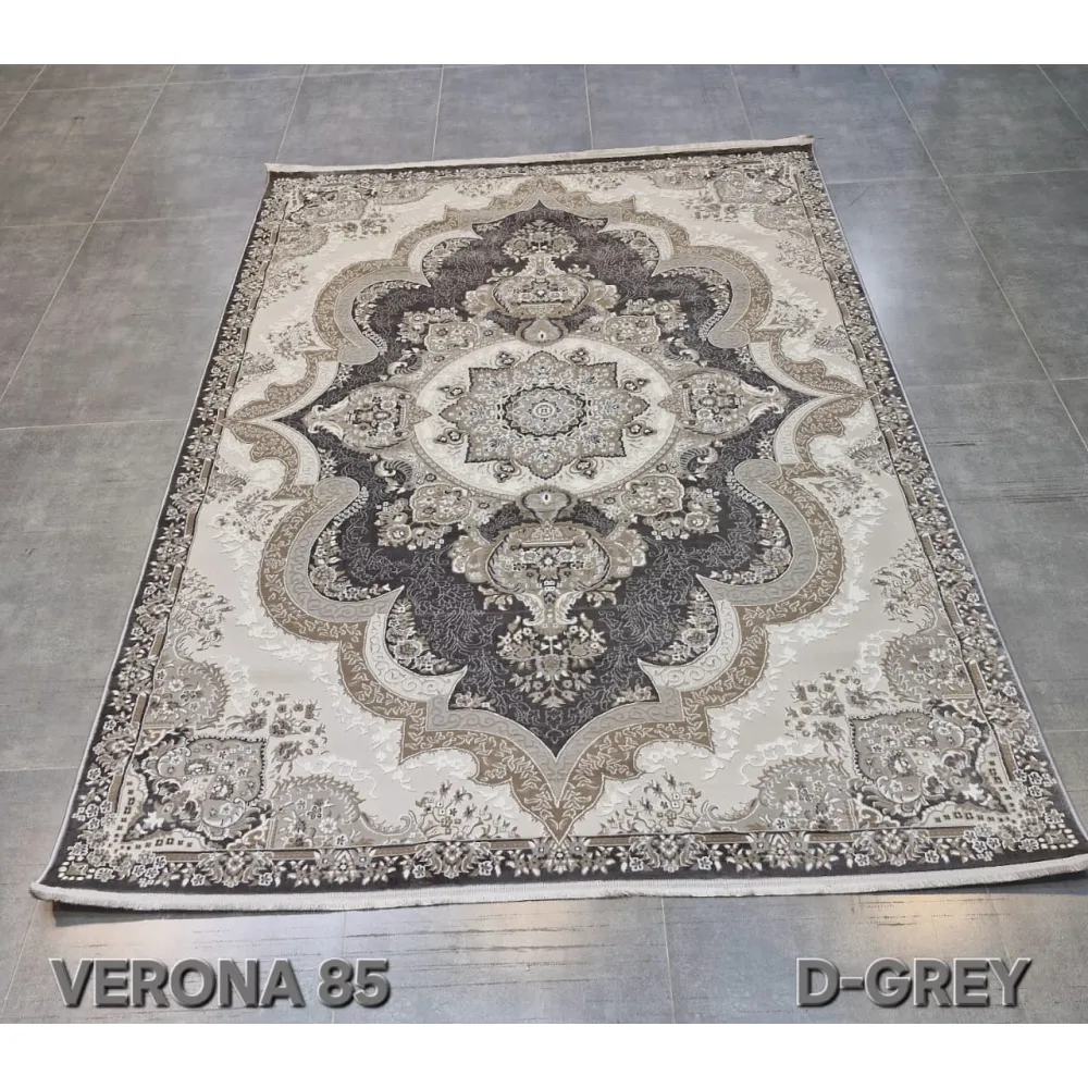 سجاد فيرونا تركي كلاسيك N485A رصاصي غامق مقاس 500*600
