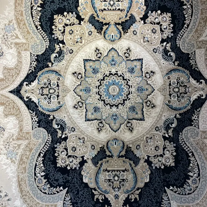 سجاد فيرونا تركي كلاسيك N485A كحلي دائري مقاس 200*200