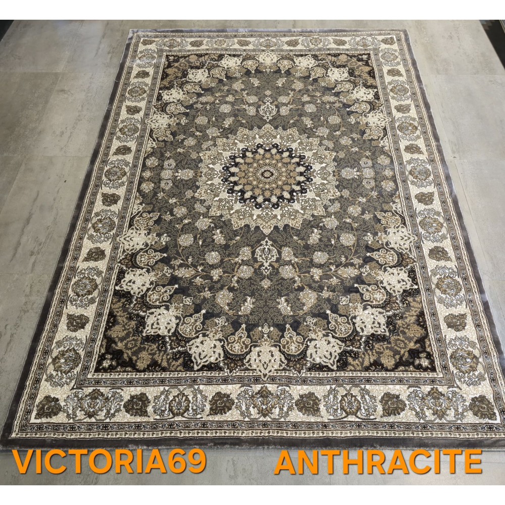 Turkish Victoria rug F269A Anthracite size 50*80 Turkish Victoria rug F269A Anthracite size 50*80