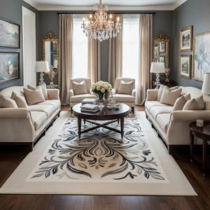 سجاد الفن تركي AA187B اسود مقاس 300*400