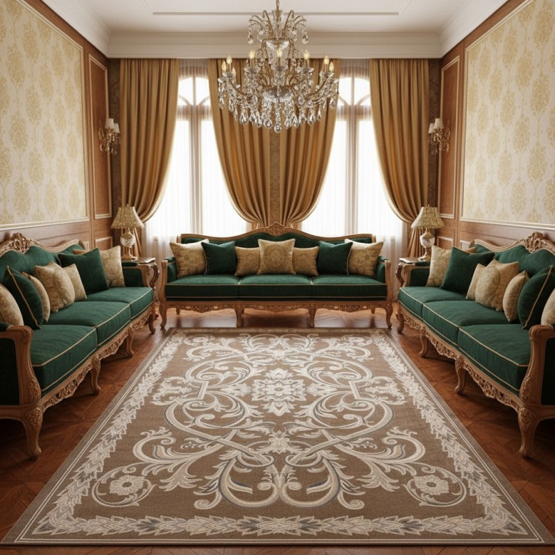 سجاد اويال تركي 9661D بني مقاس 150*220