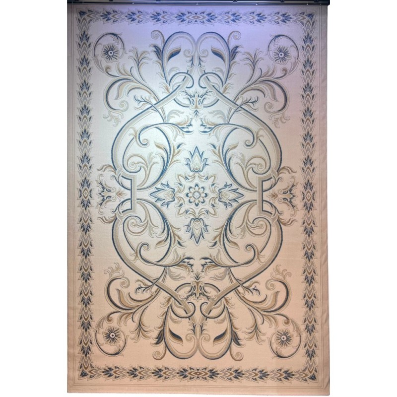 سجاد اويال تركي 9661D ابيض سماوي مقاس 150*220