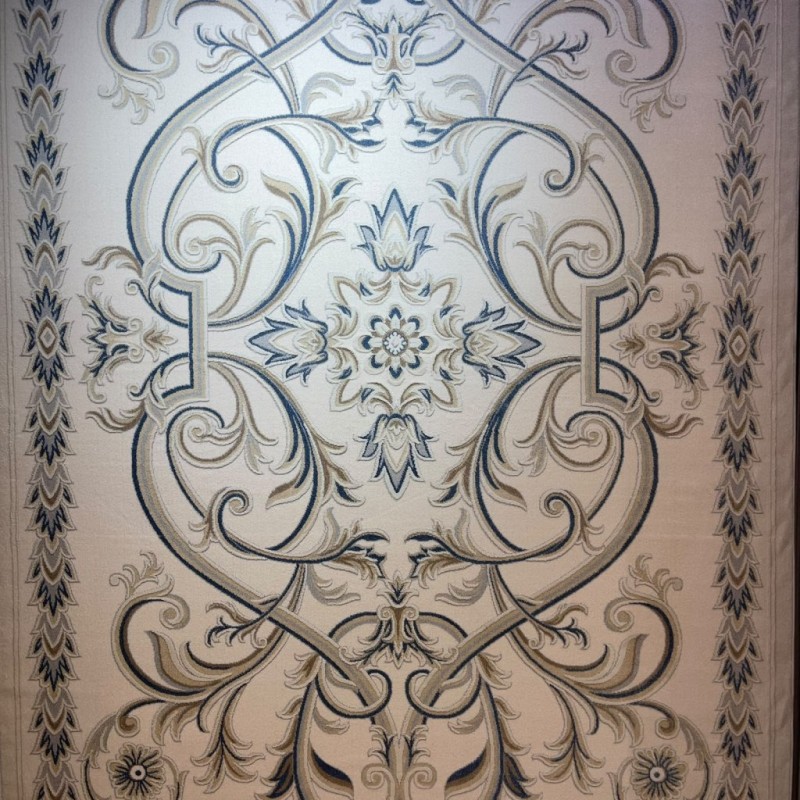 سجاد اويال تركي 9661D ابيض سماوي مقاس 150*220