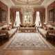 سجاد اويال تركي 9661D ابيض رصاصي مقاس 300*400