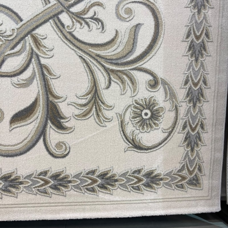 سجاد اويال تركي 9661D ابيض رصاصي مقاس 300*400