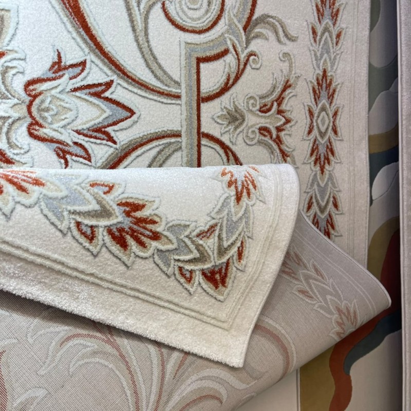 سجاد اويال تركي 9661D ابيض تيرا مقاس 200*300