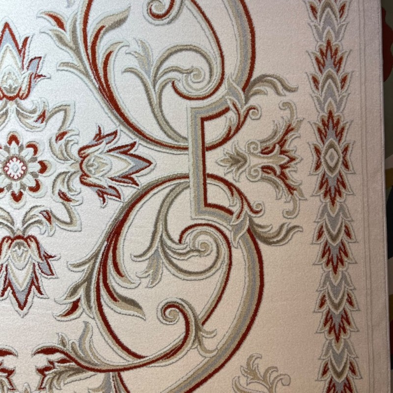 سجاد اويال تركي 9661D ابيض تيرا مقاس 200*300