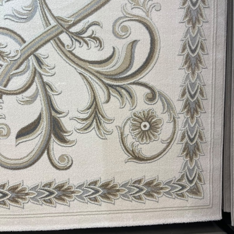 سجاد اويال تركي 9661D ابيض بيج مقاس 200*300