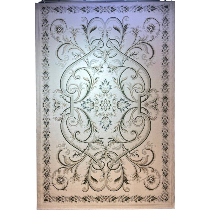 سجاد اويال تركي 9661D ابيض اخضر مقاس 100*200