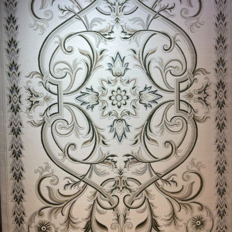 سجاد اويال تركي 9661D ابيض اخضر مقاس 100*200