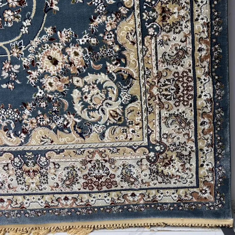 سجاد تركي مرسيليا 2799A كلاسيك مظغوط فاخر سماوي مقاس 150*230