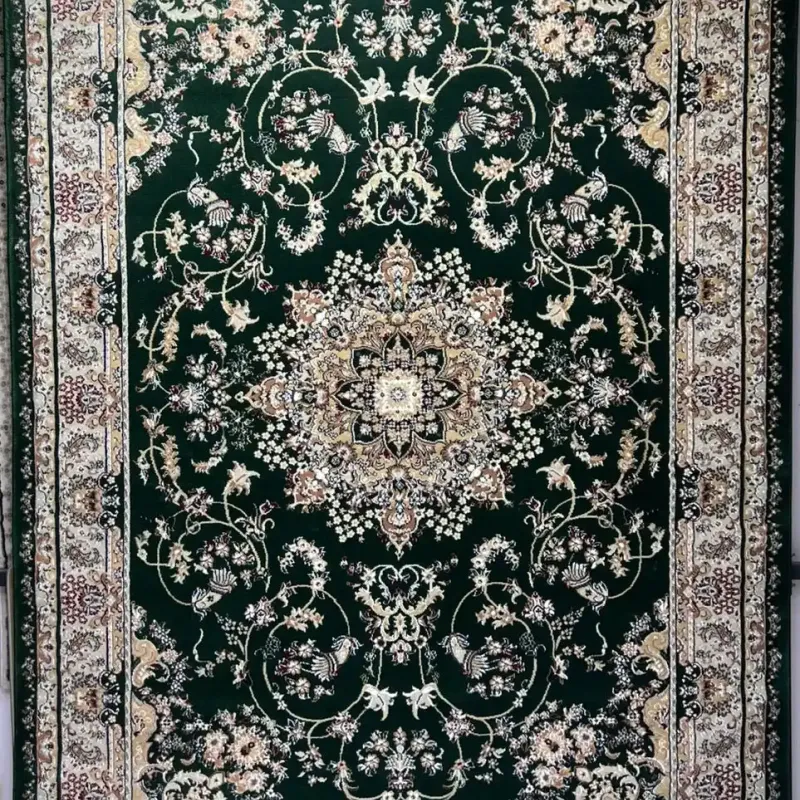 سجاد تركي مرسيليا 2799A كلاسيك مظغوط فاخر اخضر زيتي مقاس 300*500