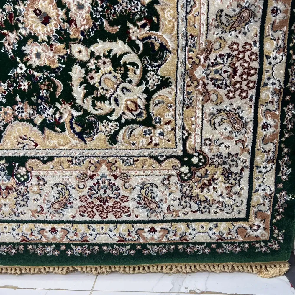 سجاد تركي مرسيليا 2799A كلاسيك مظغوط فاخر اخضر زيتي مقاس 100*400