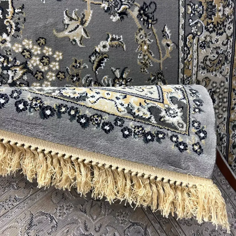 سجاد تركي مرسيليا 2799A كلاسيك مظغوط فاخر رصاصي فاتح مقاس 100*200